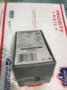 DB-5V BWF All-Weather Deep Outdoor Three Hole 1/2" Junction Box , 2 5/8" deep - Picture 1 of 4