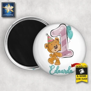 Calamita magnete personalizzato COMPLEANNO HAPPY BITRHDAY 1 anno orso FESTA nome - Imagen 1 de 1