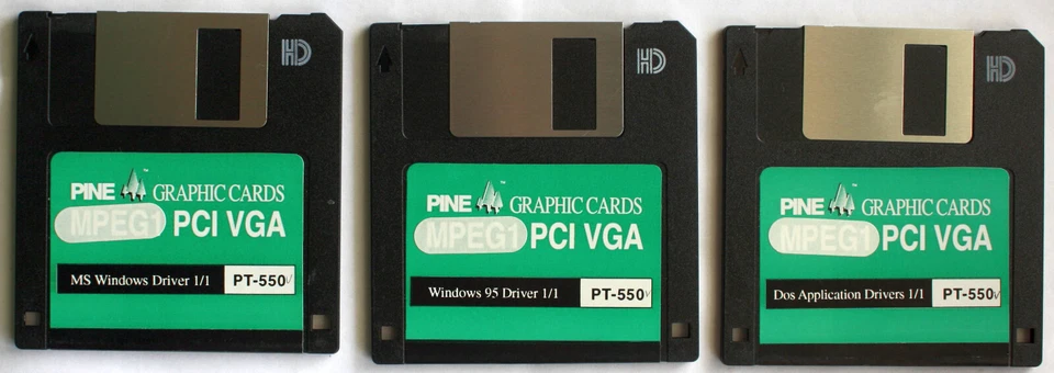 Retro-PC: 3 Disketten PINE Graphic Cards PCI VGA PT-550 - Bild 1 von 1