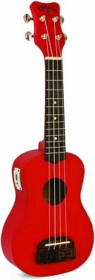 Kohala TIKI 4-String Ukulele Red - with tuner - Red Soprano Uke - Image 1 of 3