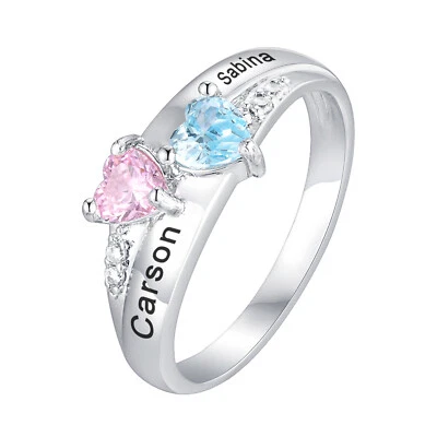 VNOX Custom Birthstone Ring Personalized Christmas Anniversary Gift for Women - Image 1 of 4