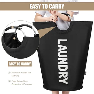 90L Large Laundry Basket, Collapsible Laundry Bag, Freestanding Tall Clothes ... - Picture 1 of 1
