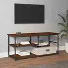 TV Cabinet Brown Oak 103x38x46.5  Engineered Wood and Steel J1G4