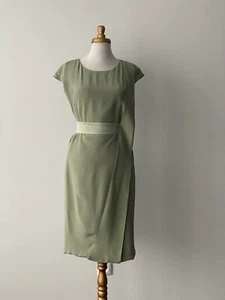 Alberta Ferretti Light Green Belted Dress 100% Silk Size IT38 UK 6 FR 34 D 34 US - Picture 1 of 12