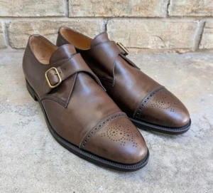 John Lobb Gary braun Leder Mönch Riemen Kappe Zehe eleganter Schuh Herren 10,5 E England - Bild 1 von 12
