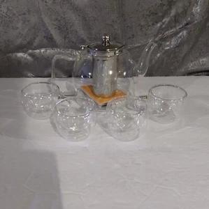40oz/1200ml Minoant Glas Teekanne mit Abnehmbarem Teeei Herdplatte Sicher Teeservice - Bild 1 von 12