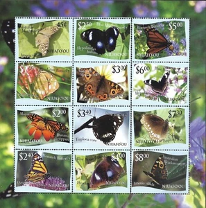 NIUAFO'OU - 2012 MNH "Mariposas" Hoja de recuerdo perforada!!! - Imagen 1 de 1