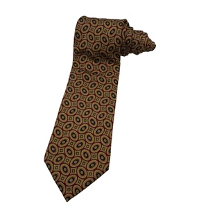 BROOKS BROTHERS Makers Men's Burgundy Geometric Satin All Silk U.S.A. Neck Tie - Picture 1 of 7