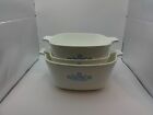 Vintage Corning Ware Blue Cornflower Casserole Dishes with Lids