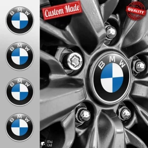 BMW cache jante autocollant lot de 4 silicone emblème de jante enjoliveurs - Photo 1/13