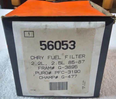 Chrysler Fuel Filter 56053 2.2L 2.5L 85-87 Fram G-3895 Puro PFC-3190 Champ G-477 - Image 1 of 4