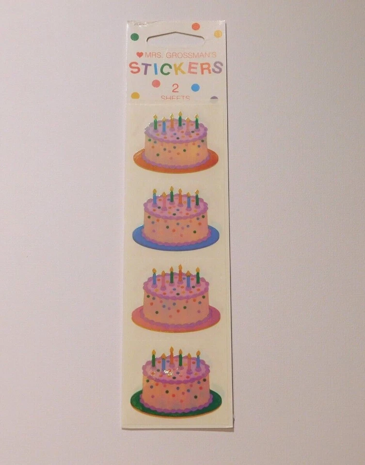 Mrs Grossman's Lot 2 Strips Brand New Package ~Opal Birthday Cake~ Stickers HTF - Image 1 of 1
