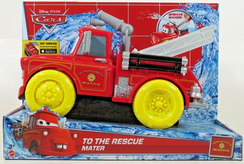 Disney Pixar Cars TO THE RESCUE MATER Vehicle firetruck Shoots water! NEW! Cover