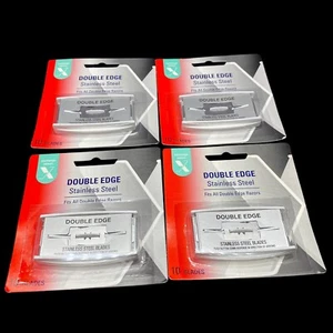4 paquetes de hojas de afeitar de acero inoxidable de doble filo Exchange Select nuevas para hombre - Imagen 1 de 4