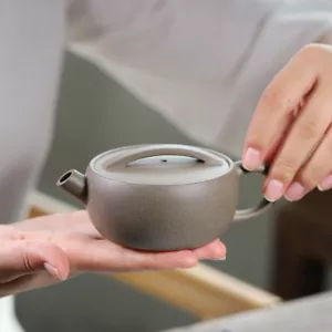 Big Mouth Tea Pot For Pu'er Tea Full Handmade Hanwa Pot Marked Zisha Qingduan - Picture 1 of 12