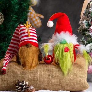 Christmas Gnomes Decorations 2-Pack Handmade Swedish Tomte Plush Gnomes Scandina - Picture 1 of 12