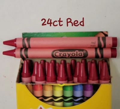 24ct Crayola Crayons (Red) Single Color Bulk Lot Wax Melting Crafts - Image 1 of 4