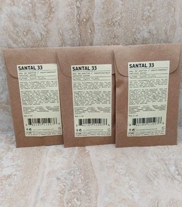 3 Le Labo Santal 33 Eau de Parfum EDP Sample Vial .025oz, .75mL New in Pouch - Picture 1 of 2