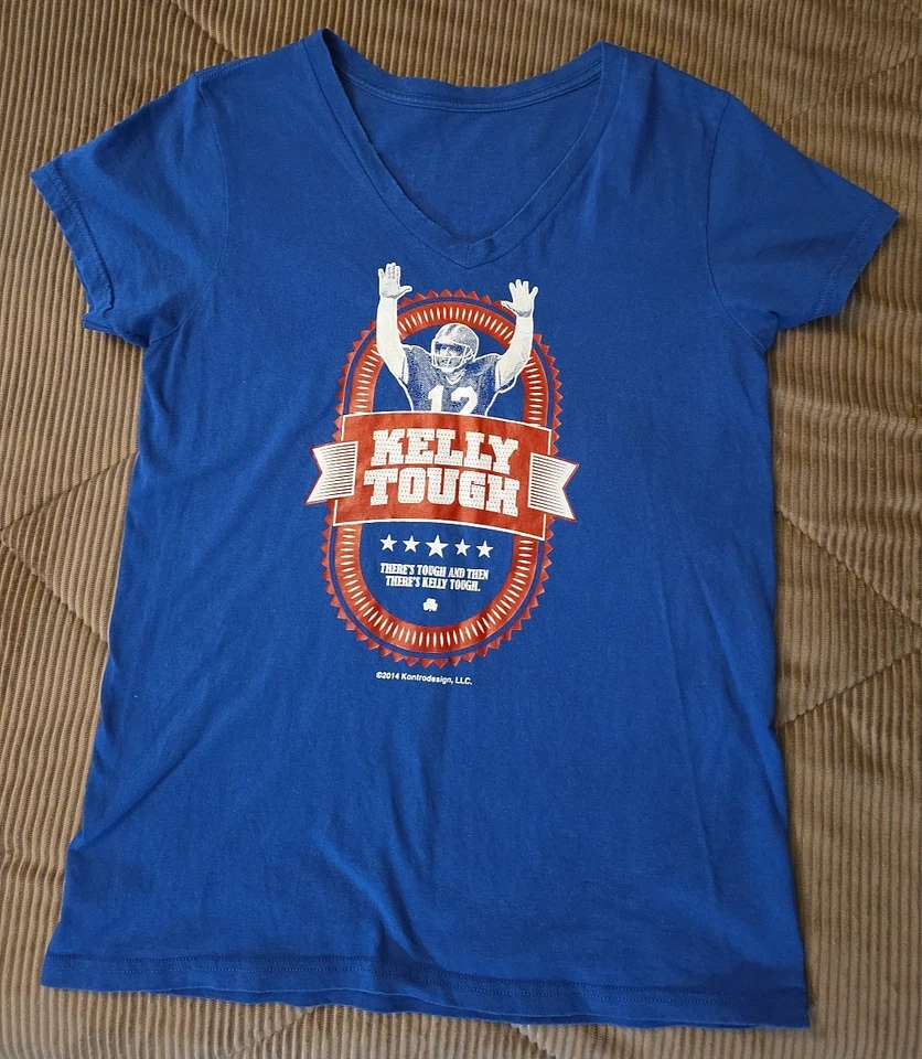 Camiseta Buffalo Bills Para Mujer Vintage 2014 KELLY HARD Cuello en V Talla Pequeña Foto 1 de 4