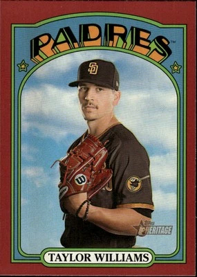 2021 Topps Heritage Red #369 Taylor Williams San Diego Padres - Image 1 of 2