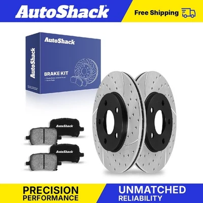 Front Drilled Slotted Brake Rotors Ceramic Pads for 2006-2007 Pontiac G6 Foto 1 de 4