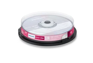 10 x Philips DVD+RW RE-WRITABLE Blank DVD Discs x4 Speed 4.7GB Spindle - Afbeelding 1 van 1