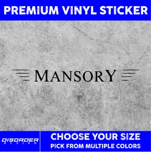 MANSORY [VINYL STICKER]-for Car/Truck WINDOW-LAPTOP-FOLDER-U PICK COLOR/SIZE - Picture 1 of 6