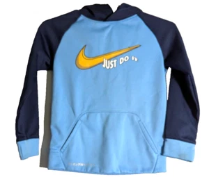 Nike therma-fit men's blue/gold boys hoodie 5/6 M preowned - Picture 1 of 5
