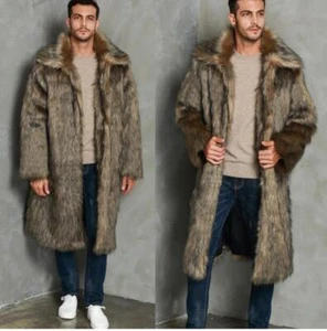 Men Youth Fashion Turn Down Collar Faux Fur Warm Jacket Short Coat Overcoat 802 - Picture 1 of 6