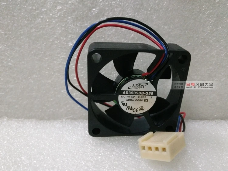 Nuevo Ventilador Portátil Doble Bola ADDA 3510 AD3505DB-G56 5V 0.06A 3 Cables 4 Pines Foto 1 de 1