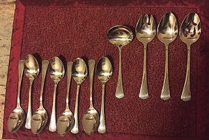 Rogers Edelstahl Besteck WIRBEL 12-teilig 8 Löffel, 4 Portionen: Schlitzlöffel, Schwork + - Bild 1 von 8