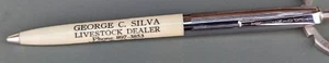George C. Silvia Advertising Retractable Ball-point  Pen Vintage A1 - Picture 1 of 5