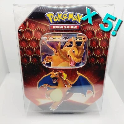 5x Pokemon Tin Protective Case -Plastic Protector Display - Fits Hidden Fates - Image 1 of 4