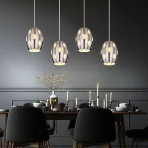 Lampada a Sospensione Luce Cristalli 4 Fiamma Nichel Opaco L 90cm - Foto 1 di 12