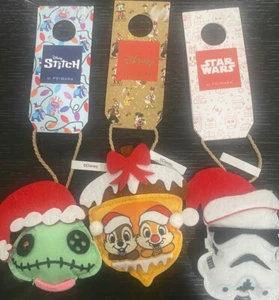 Lot Of 3 Ornaments SCRUMP, Storm Trooper, Chip And Dale felt face decoration New - Picture 1 of 4