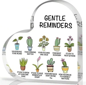 Mental Health “Gentle Reminder Phrases” Mindfulness Motivational Standing Plaque - Picture 1 of 4