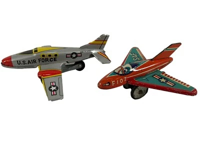 Friction US Air Force USAF F107 Tin Airplane / Plane Penny Toy - Japan Made § - Image 1 of 4