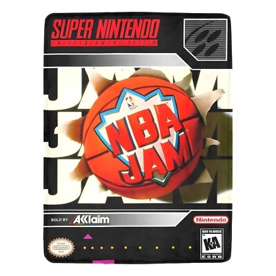 NBA Jam NINTENDO SNES Retro Video Cover Box Ultra-Soft Micro Fleece Blanket - Image 1 of 4