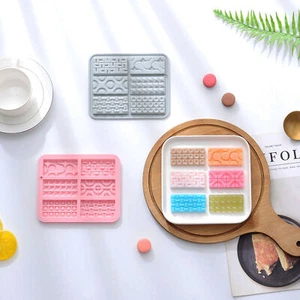 Chocolate Mould Waffle Circle Sweet Biscuit Cake Wax Melt Cookie Mold Silicone - Picture 1 of 5