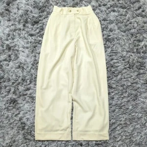 Vtg Jean Paul Gaultier Femme Long Pants Wide Leg Plain Fit 22 Waist Yellow - Picture 1 of 12