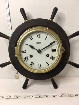 Trend Nautical Maritime Ships Wheel West Germany Porthole Wall Clock Untested - Image 1 of 4