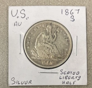 1867-S Seated Liberty Silver Half Dollar Rare Date AU - Picture 1 of 2