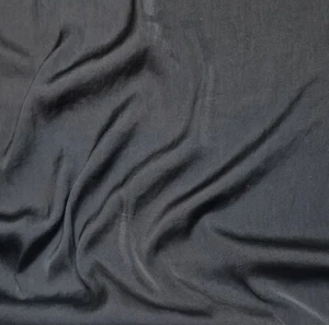 Black Satin Fabric Dress, Blouse, Scarf Making Drapey And Silky 55" Wide - Picture 1 of 6
