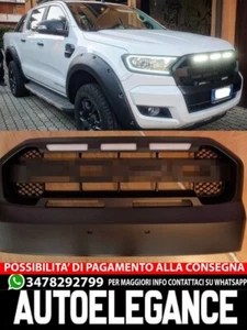 GRIGLIA MASCHERINA + LED NERO ADATTO PER FORD RANGER TK T6 T7 2015-2019-,- - Imagen 1 de 24