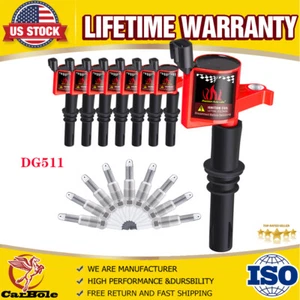 For Ford F-150 4.6/5.4L V8 2004-2010 DG511 8 Pack Ignition Coils and Spark Plugs - Picture 1 of 15