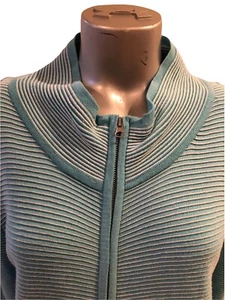 Soft Surroundings Sweater Full Zip Jacket Medium Corcovado Teal Cardigan - Picture 1 of 8