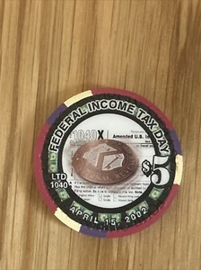 Four Queens - $5 Casino Chip - * Tax Day - April 15th, 2002* - Las Vegas Rare - Picture 1 of 3