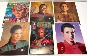 Lot de SIX Pièces Signées Star Trek DS-9 - SEPT Signatures Total - avec CoA !