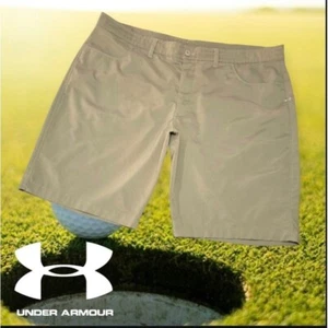 Pantalones cortos elásticos de golf Under Armour Heatgear tejidos caqui 42 para hombre - Imagen 1 de 7