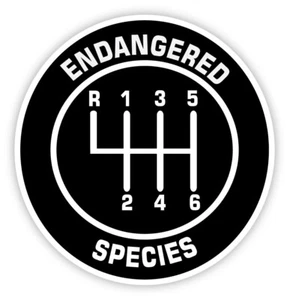 Six 6 speed gear endangered species sticker decal 4" x 4" - Foto 1 di 1